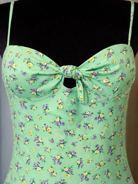 Zara Green Floral Slip Mini Dress | Soft Muse - Picture 2 of 4